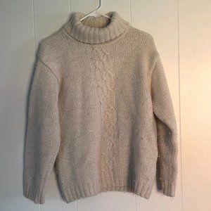 cream, white, turtleneck, sweater